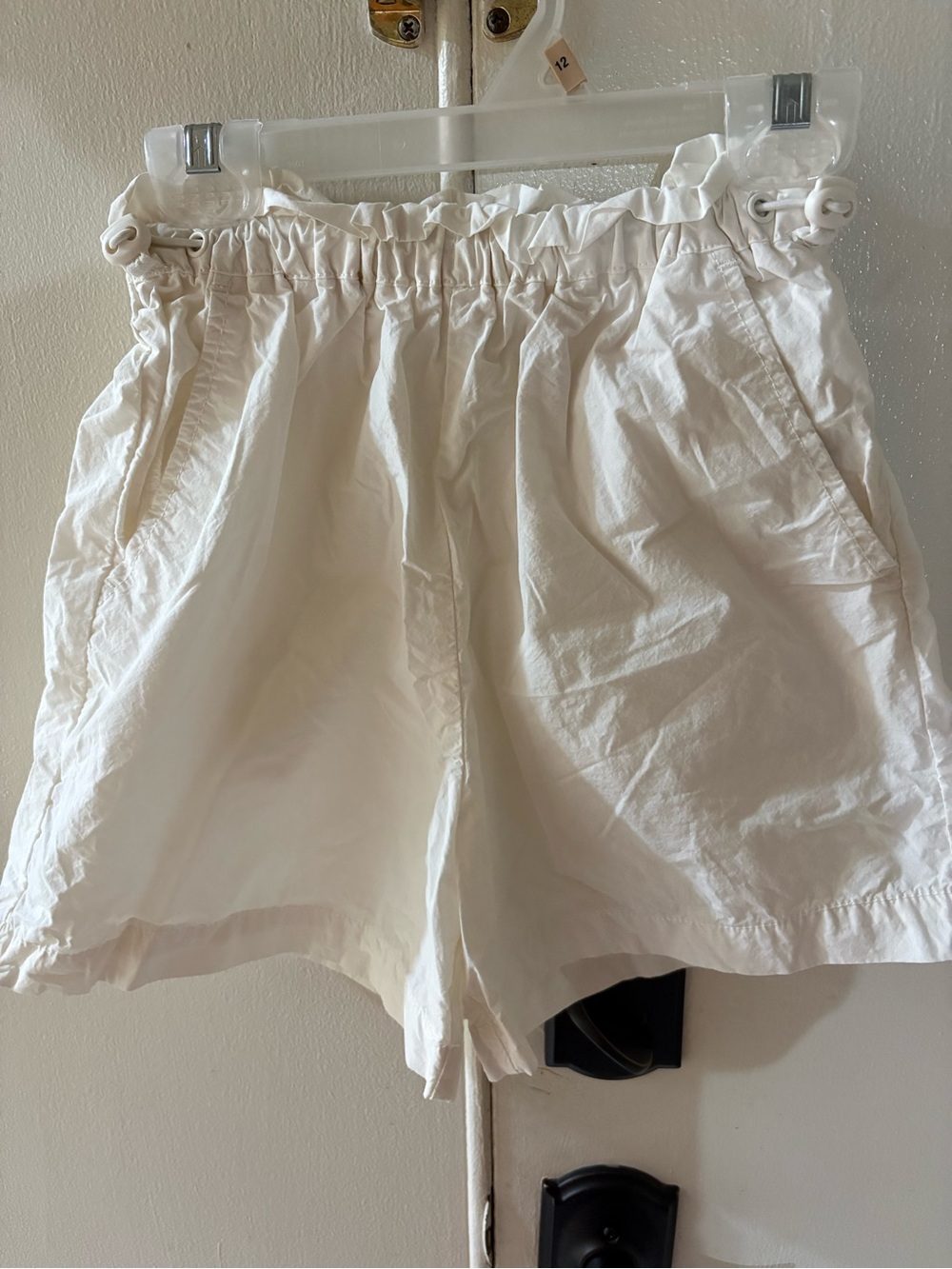 NWOT Zara white girls ruffled paper bag waist